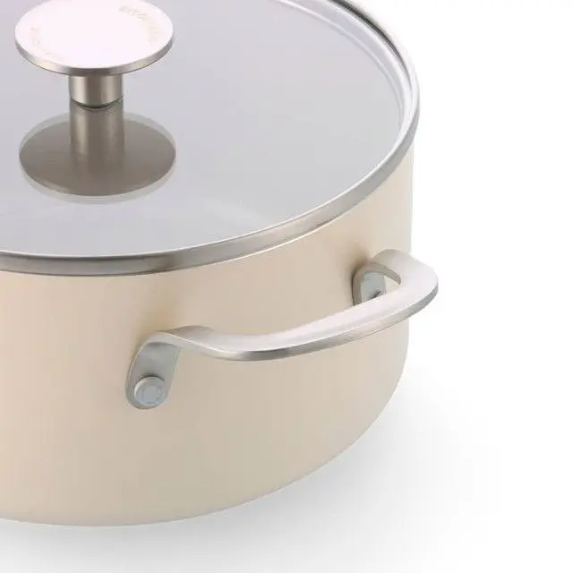 Сотейник з кришкою KitchenAid АС, 28 см, 4,28 л, з керам покриттям, кремовий (CC010433-001) - фото 4