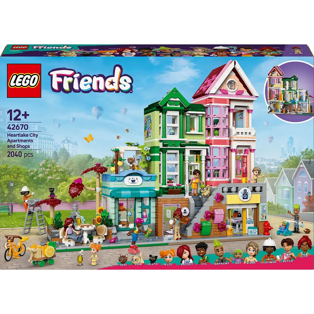 Конструктор LEGO Friends Хартлейк-Сіті. Квартири та крамниці 2040 деталей (42670) - фото 3