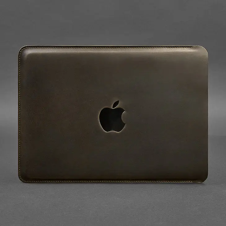 Шкіряний чохол BlankNote для MacBook 14 дюйм Темно-коричневий Crazy Horse - фото 5