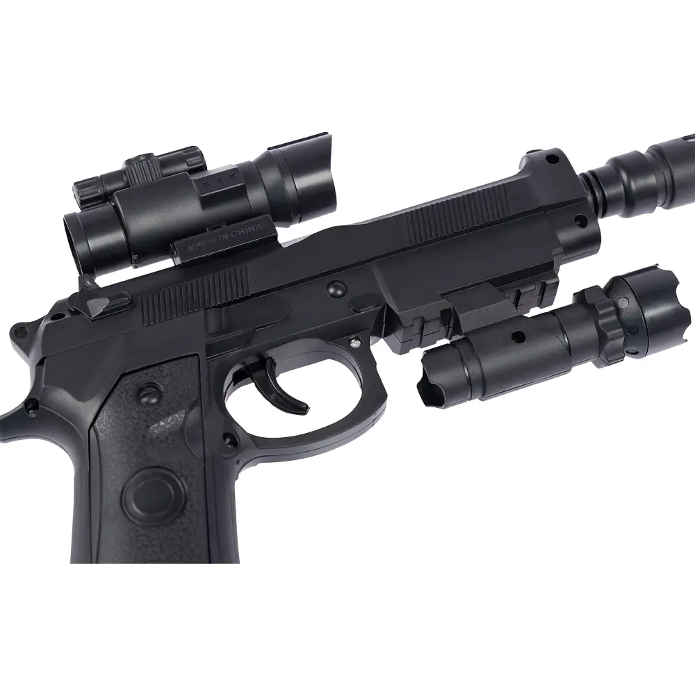 Пістолет світло-звуковий ZIPP Toys Beretta 92FS Чорний - фото 7