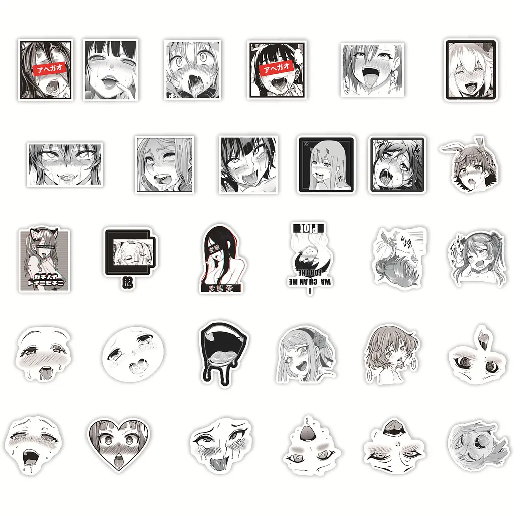 Стікерпак Набір наклейок GeekLand Ахегао Ahegao 50 штук - фото 3