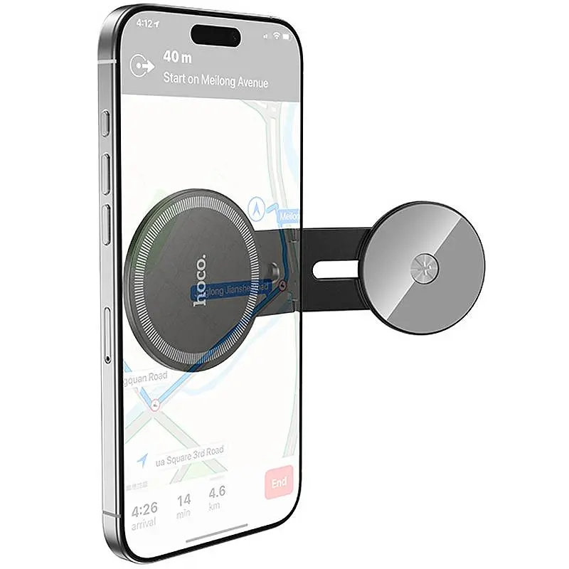 Магнитный держатель Hoco H93 Stable magnetic MagSafe для Apple Black - фото 2