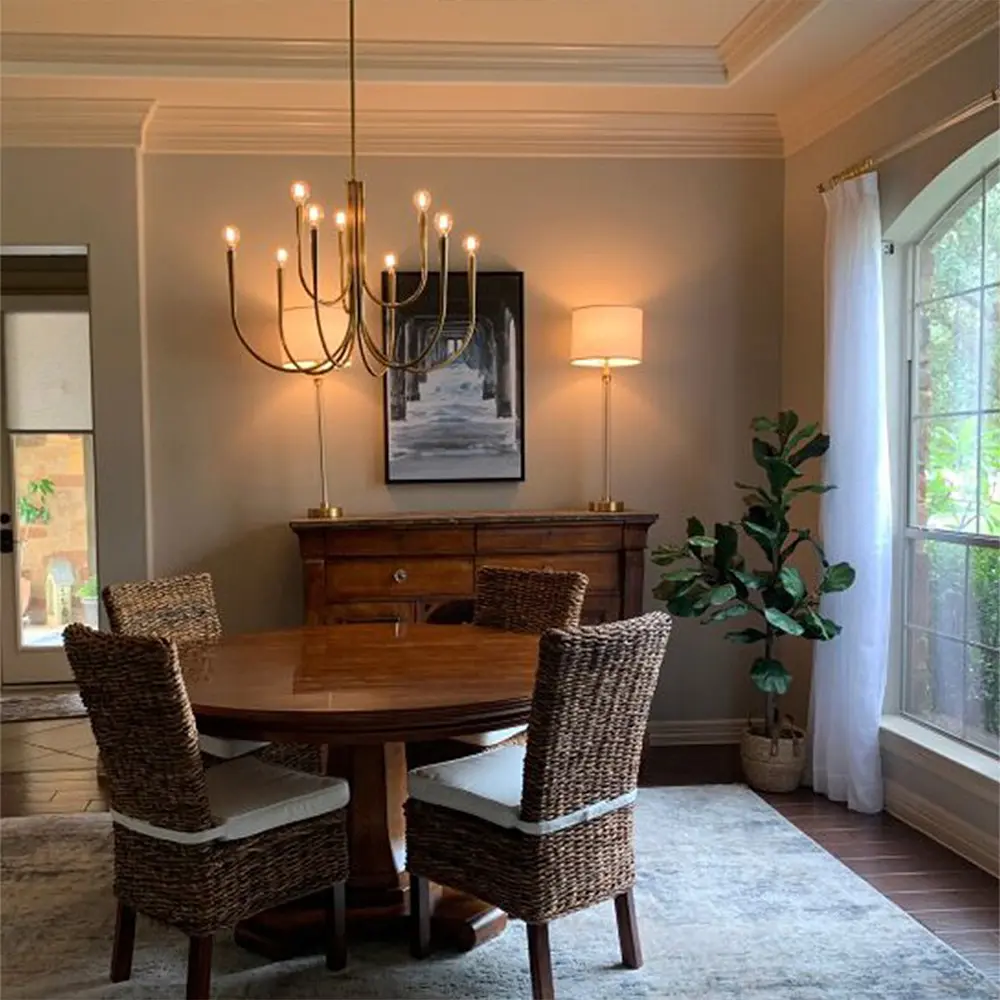 Изысканная золотая люстра ODENSA на 9 ламп Line.F MJ 107/9 - фото 7