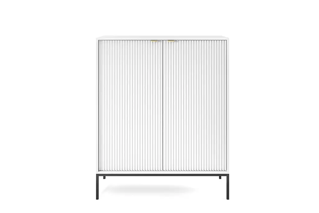 Комод высокий Perfect Home Новая/Nova 2-дверный с черными ножками K104 Белый (PFH-091232) - фото 4