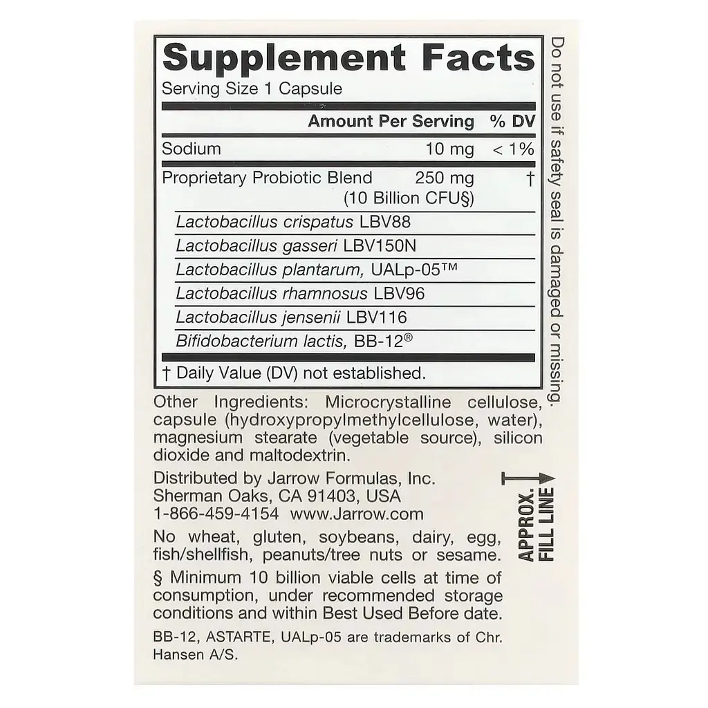 Пробіотики для жінок Jarrow Formulas Advanced 10 млрд КУО 30 вегетеріанських капсул - фото 4