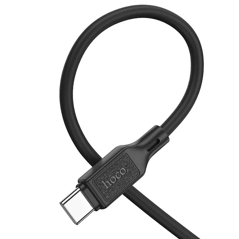 Дата кабель Hoco X90 Cool silicone Type-C to Type-C 60W (1m) Black - фото 3