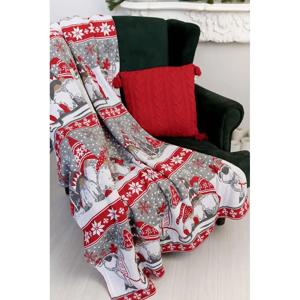 Плед в'язаний Прованс Веселі гноми 130х170 см сірий (37494) - фото 3