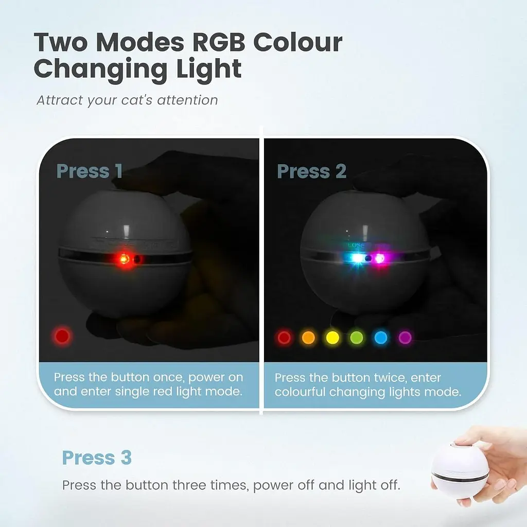 IOKHEIRA Cat Ball интерактивные игрушки для кошек, живущих в помещении, Wicked Ball игрушки для котят с колокольчиком - фото 5