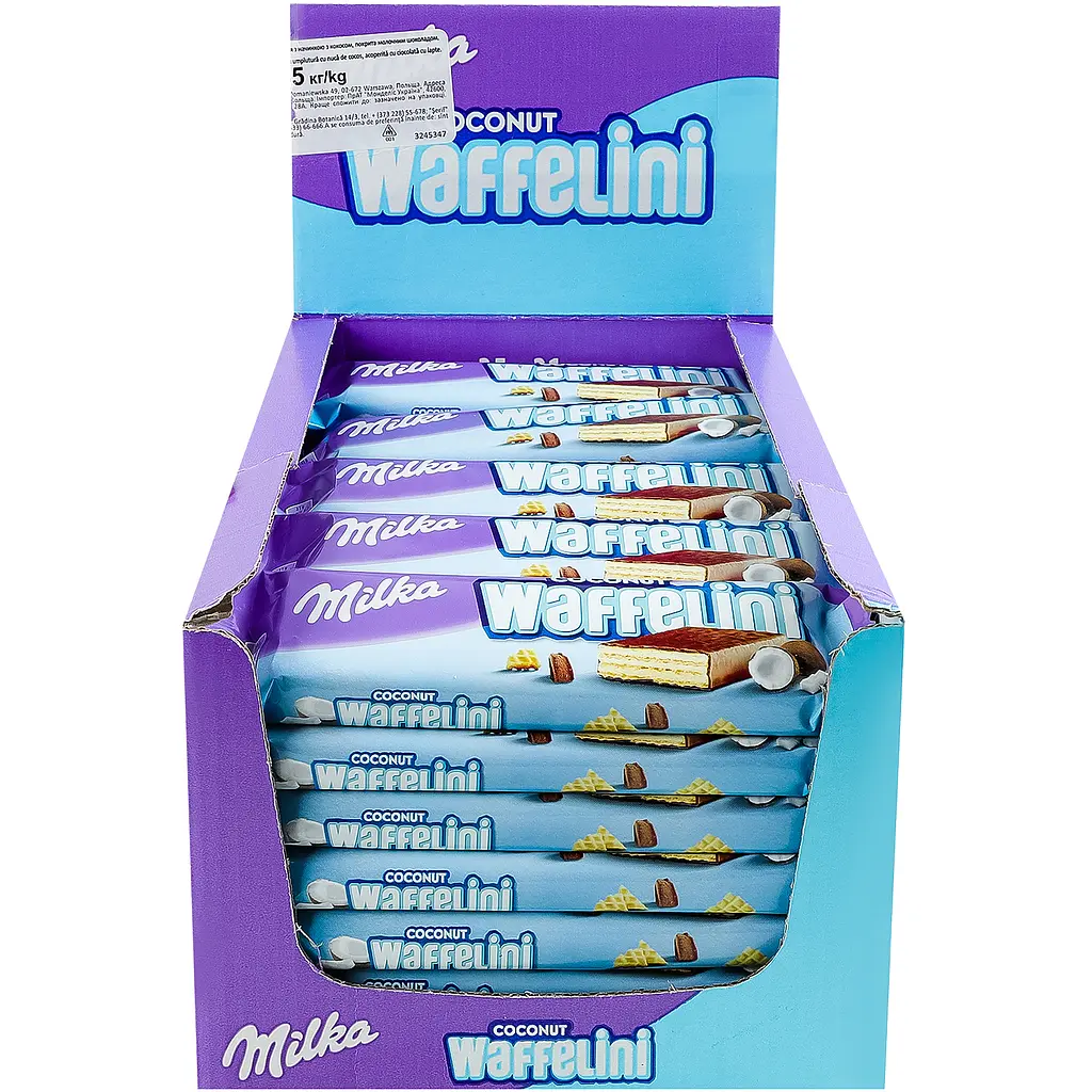 Вафлі Milka Waffelini з начинкою з кокосом 31 г - фото 3