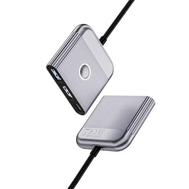 USB-Hub WIWU Traveling 3in1 USB C hub Wi-HB002 Gray (6976975616437) - фото 3