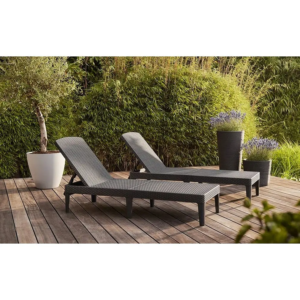 Шезлонг пластиковый Keter Jaipur Sun lounger, серый - фото 7