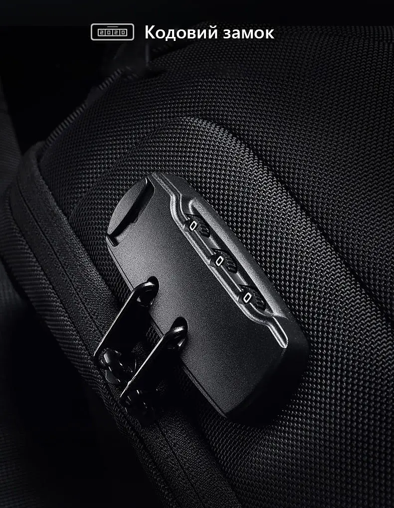 Рюкзак міський Mark Ryden 7116 8л на одне плече, для планшета до 9.7, USB, замок Black (18317) - фото 4