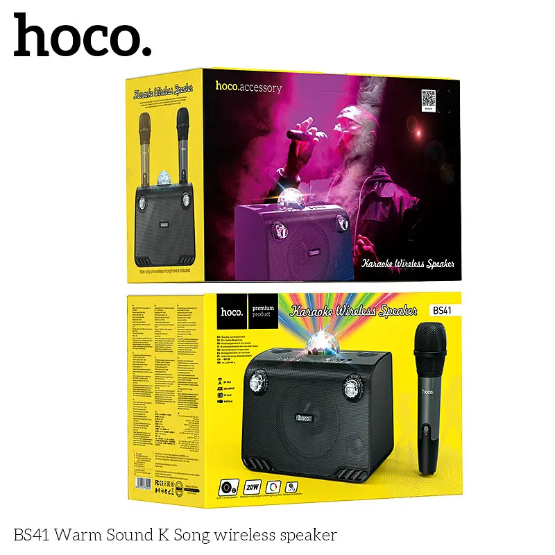 Портативна акустика Hoco BS41 Warm Sound K Song з мікрофоном бездротова - фото 8