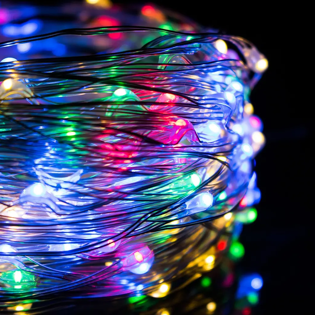 Гірлянда кінський хвіст різнокольорова RGBY 300Led 3 м світлодіодна гірлянда на ялинку гірлянда крапля роси - фото 3