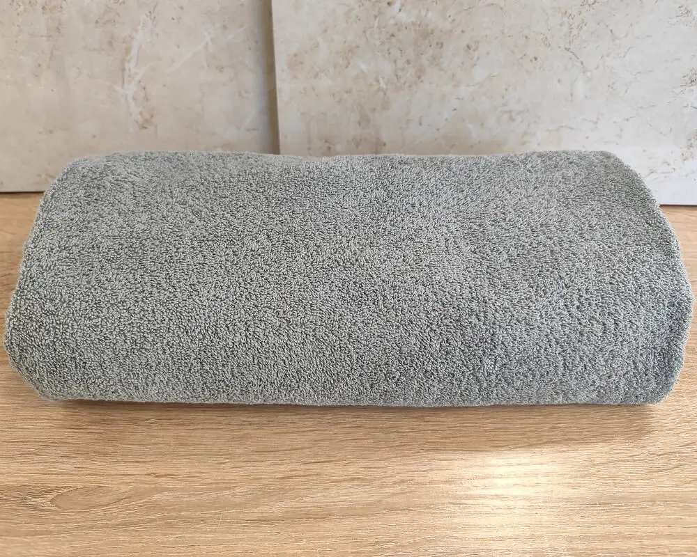 Рушник турецький махровий однотонний Zeron 70х140 Light Gray щільність 500 г/м2