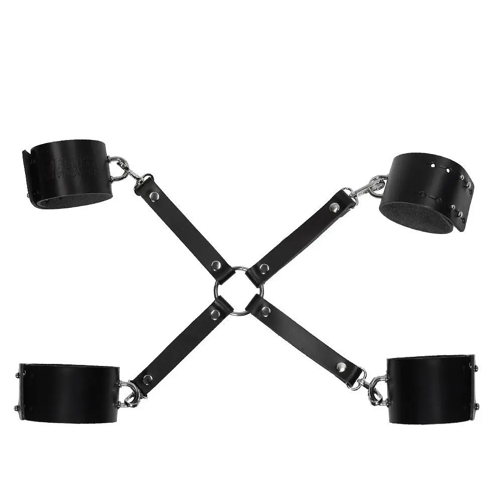 Фіксатори з наручниками BDSM Domluxe (чорний)