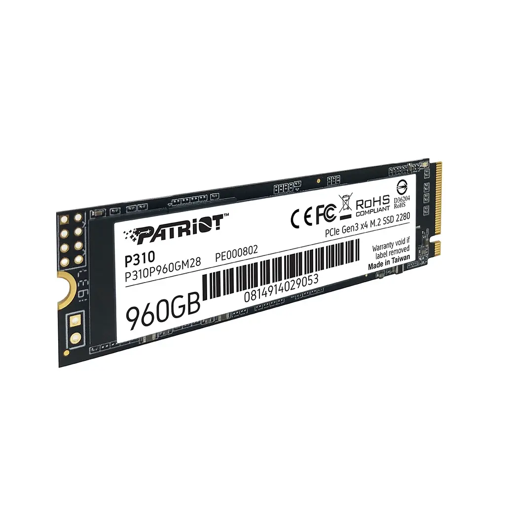 Накопичувач SSD M.2 Patriot P310 960GB NVMe 2280 PCIe 3.0x4 3D NAND TLC (P310P960GM28) - фото 4