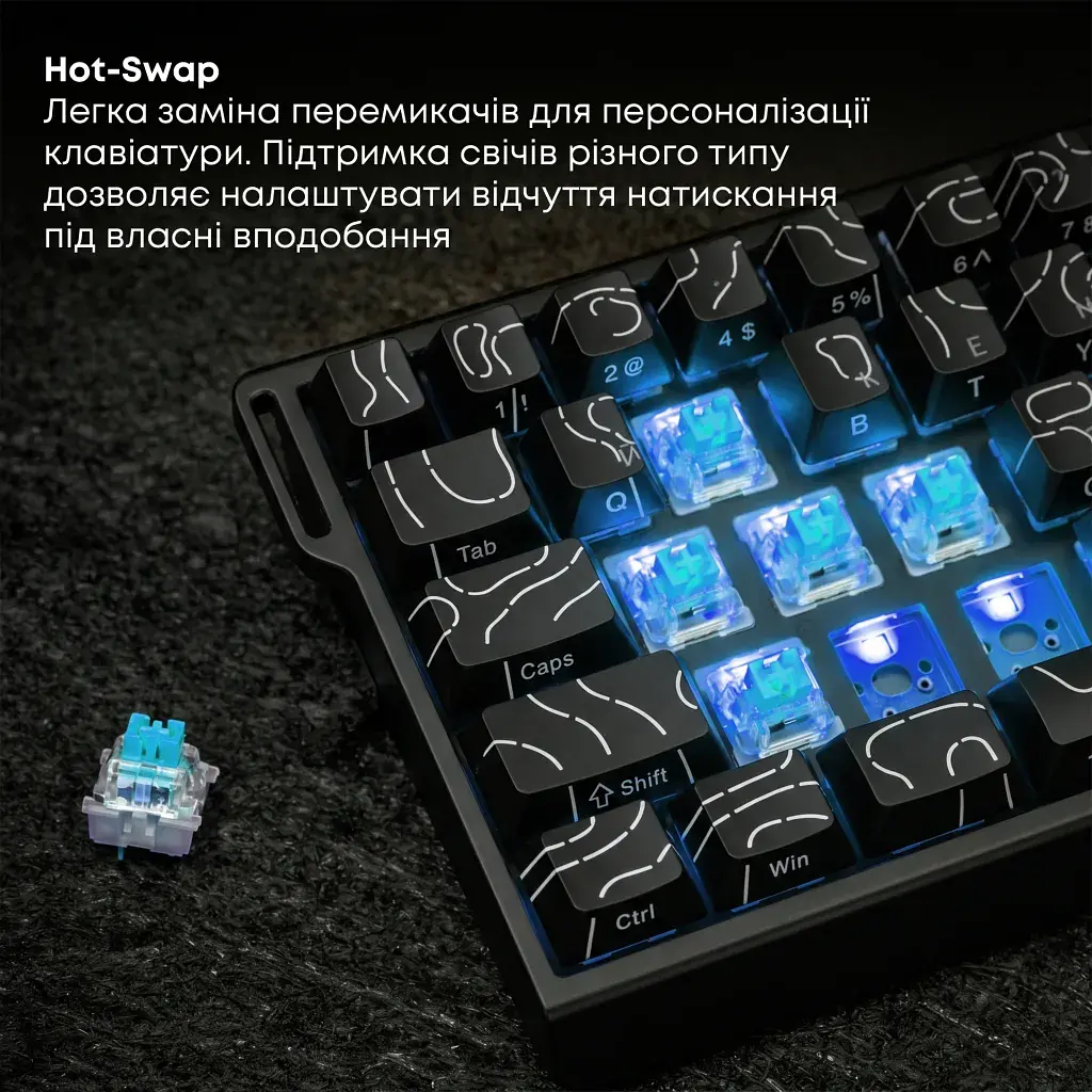 Клавіатура Ajazz AK680 V2 Ice Island Magnetic Switch USB Black (AK680-V2-I-S-B) - фото 10