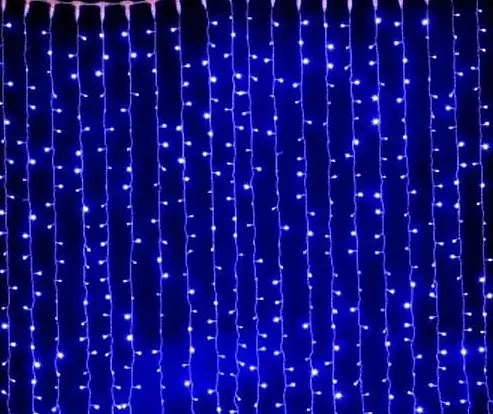 Гирлянда штора 3х3м 360 LED Синий - фото 6