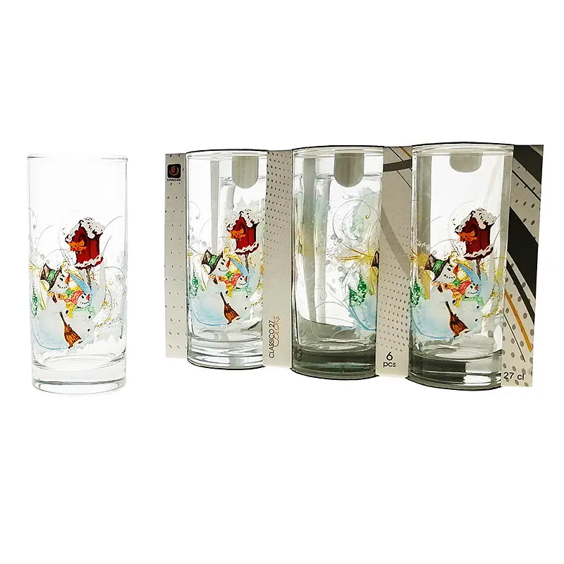 Склянка для води Uniglass Classico Christmas Snowman Family 270 мл, 1 шт