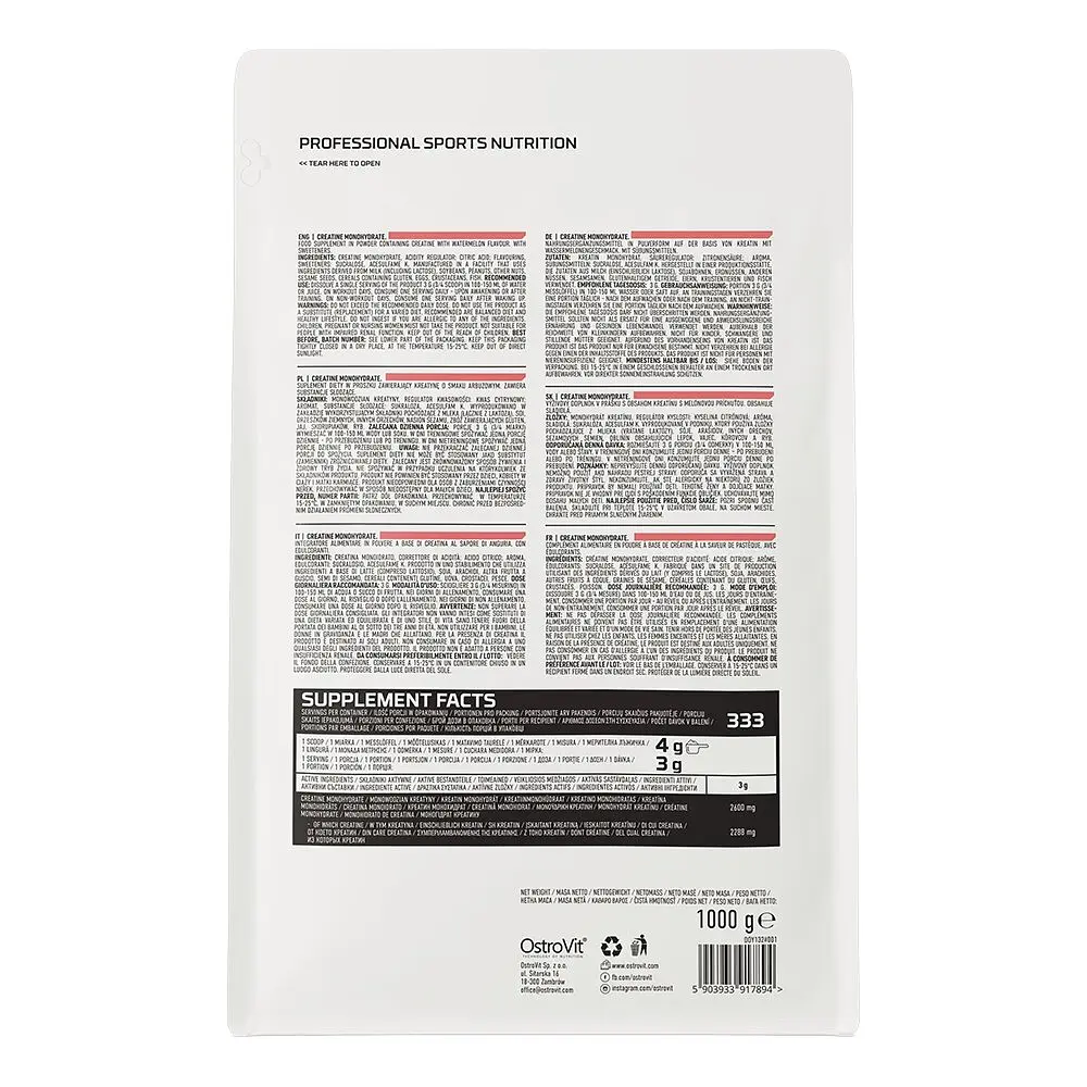 Креатин OstroVit Creatine Monohydrate, 1 кг - Кавун - фото 2