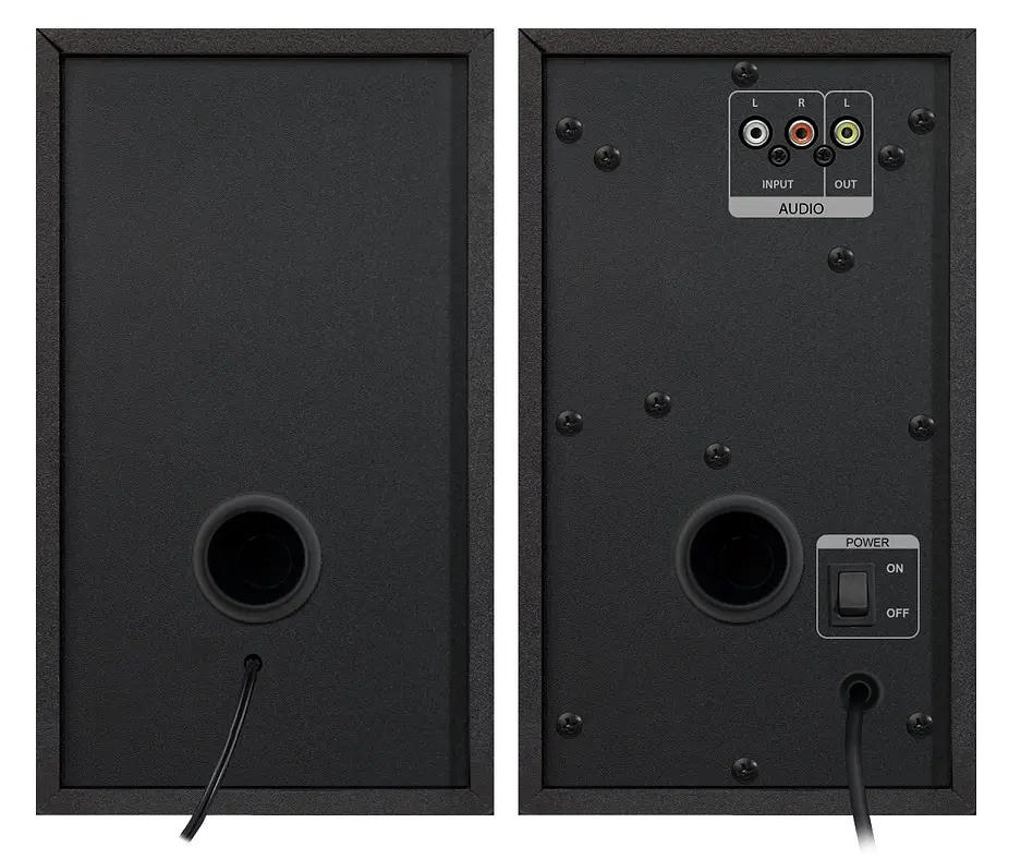 Колонки 2.0 Defender Aurora S40 Black 40 Вт 3.5 мм регулятор громкости деревянный корпус (65240) - фото 2