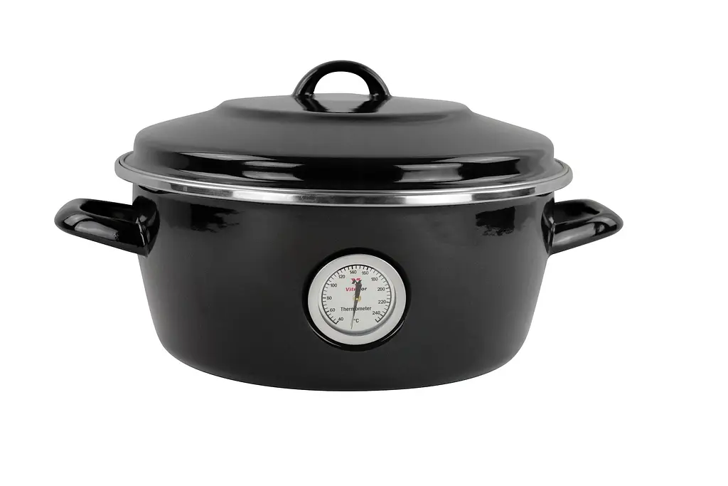 Каструля-Жаровня з емальованої сталі Dutch Oven 26 см 5 л чорна VITRINOR