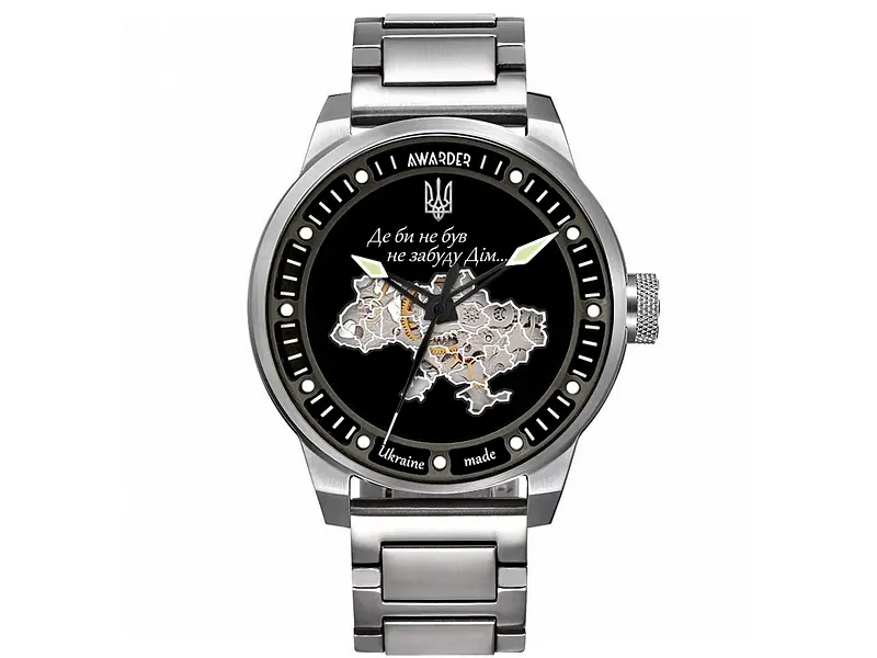 Чоловічий наручний годинник 058 Де б не був Silver-Black Steel Awarder acs0031792 - фото 2