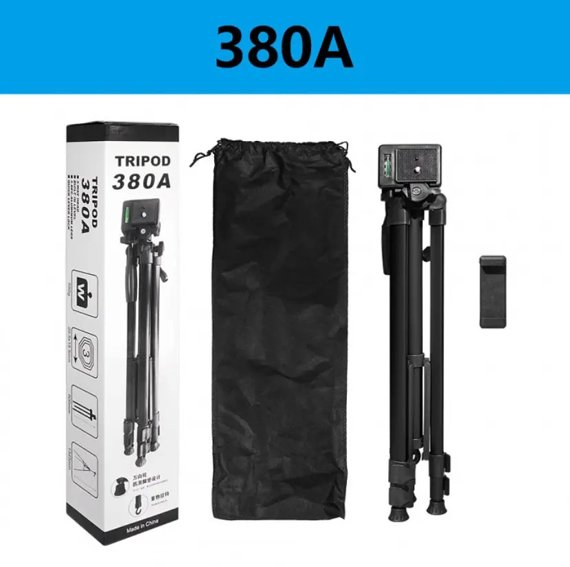 Штатив TriPod 380A для камери та телефону 0.5 -1.35 м чорний - фото 4