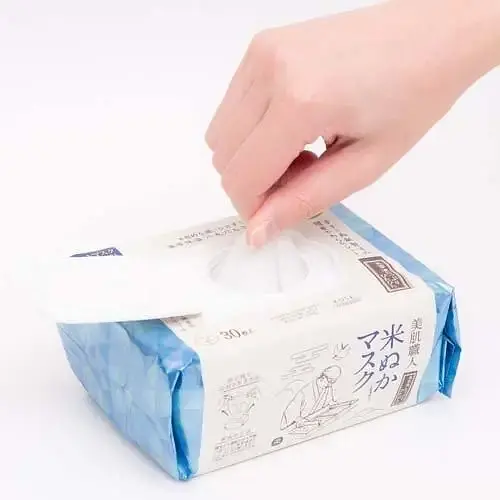 Японська маска KOSE Clear Turn Beautiful Skin для зволоження та вирівнювання тону на основі рисових висівок, 30 шт - фото 2