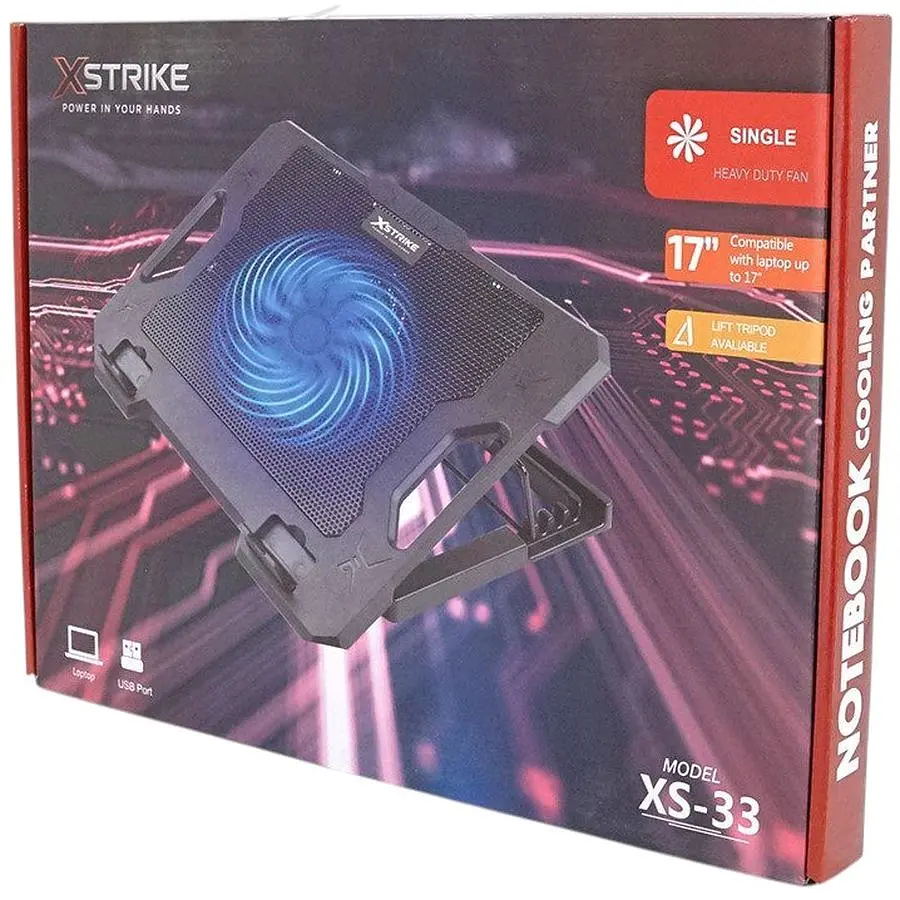 Охолоджувальна підставка для ноутбука до 15.6 дюйма XSTRIKE 33XS 1xfans 140mm - фото 3