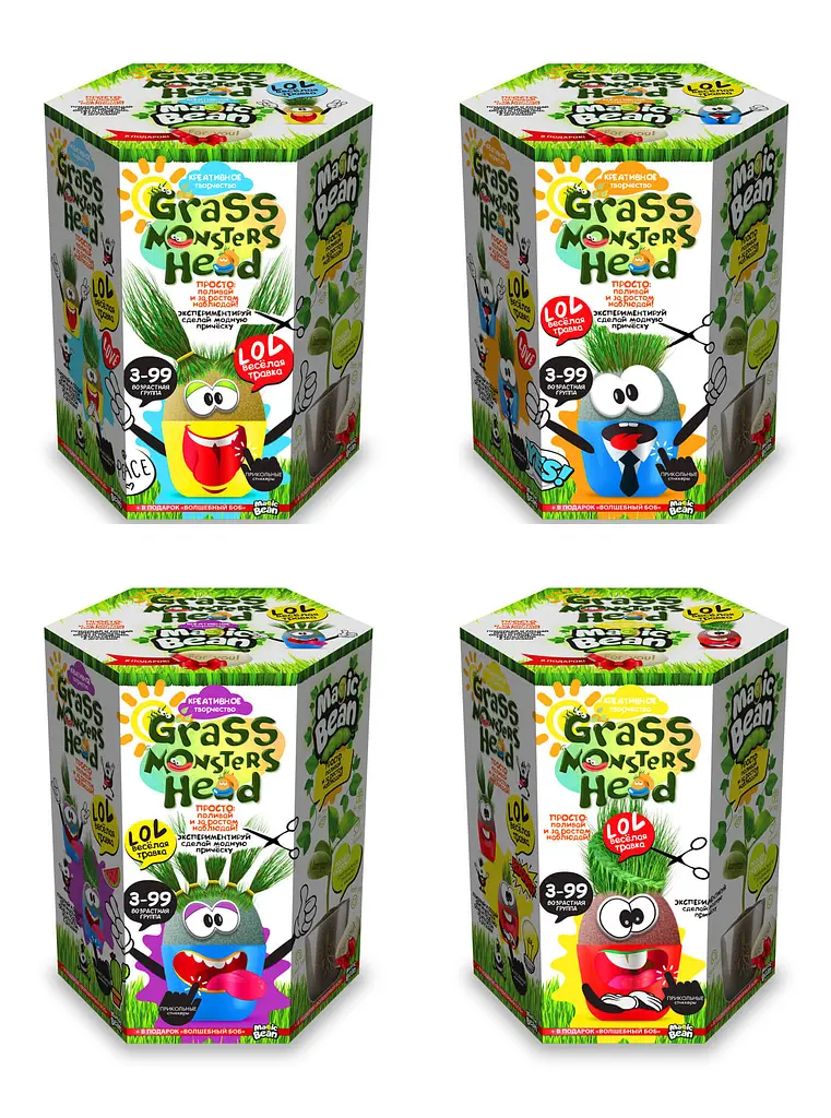 Набір креативної творчості Grass Monsters Head, російською, Danko Toys - фото 2