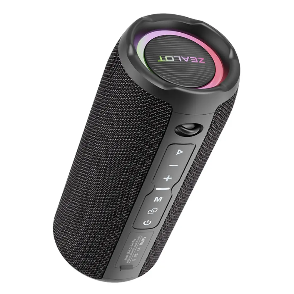 Портативна bluetooth колонка Zealot S49 Pro з LED підсвічуванням чорний - фото 2