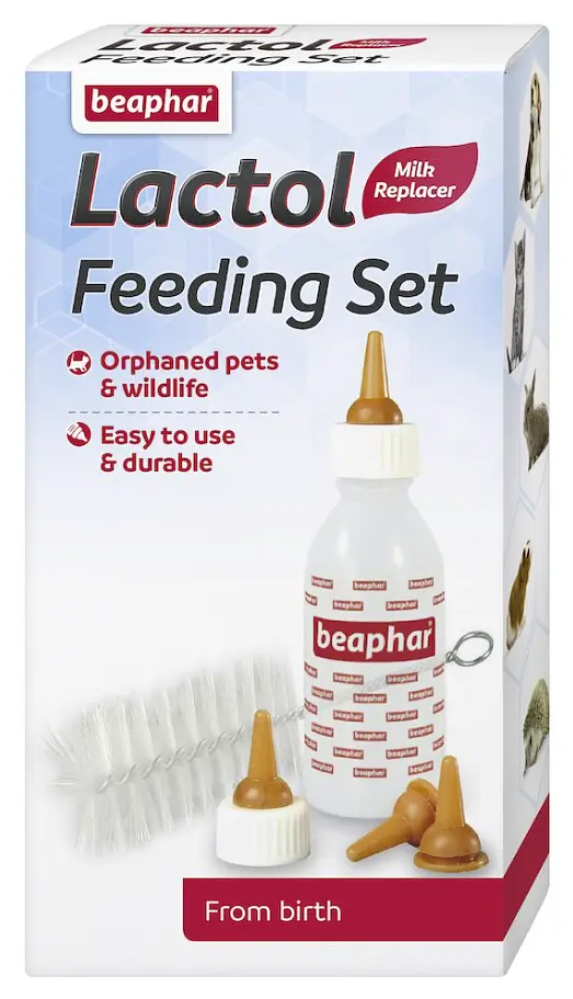 Пляшечка для годування для цуценят та кошенят Beaphar Lactol Feeding Set пластикова з сосками та щіткою 35 мл BAR11246 - фото 2