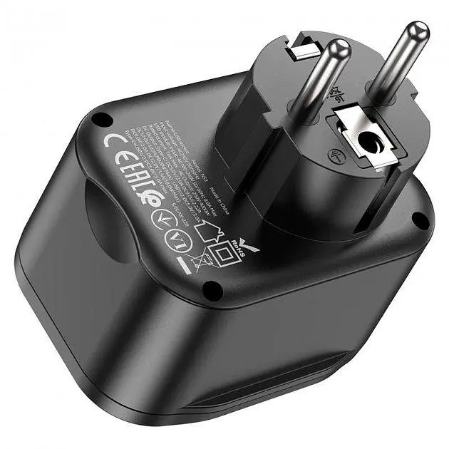 Сетевой фильтр Hoco NS3 Многофункциональная розетка (включая 1C2A PD20W быструю зарядку) (EU / GER) B - фото 2