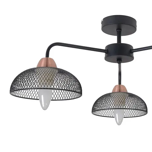 Люстра Brille потолочная лофт в спальню E27 60W BK (BL-592C/3) - фото 5