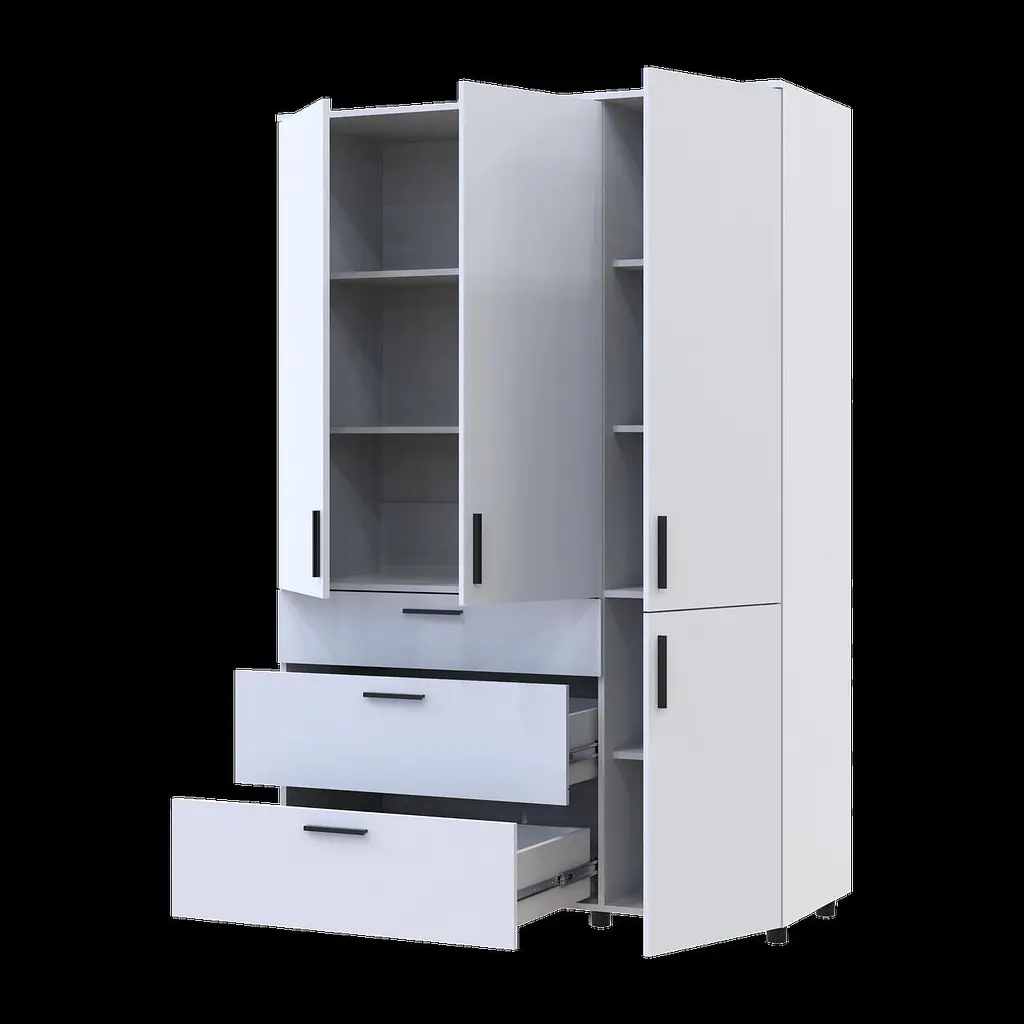 Шафа для одягу Doros Торн Білий 3 ДСП/3Ш (полиці) 135х51.6х200 (44900486) - фото 2