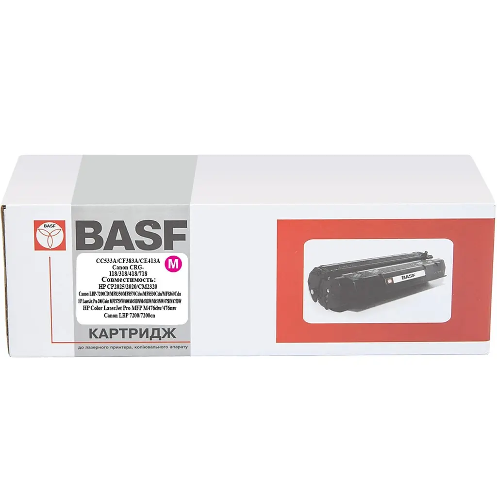Картридж тон. BASF для HP CC533A/CF383A/CE413A, Canon 118/318/418/718 Magenta ( 2800 ст.) (BASF-KT-CC533A-U) - фото 4