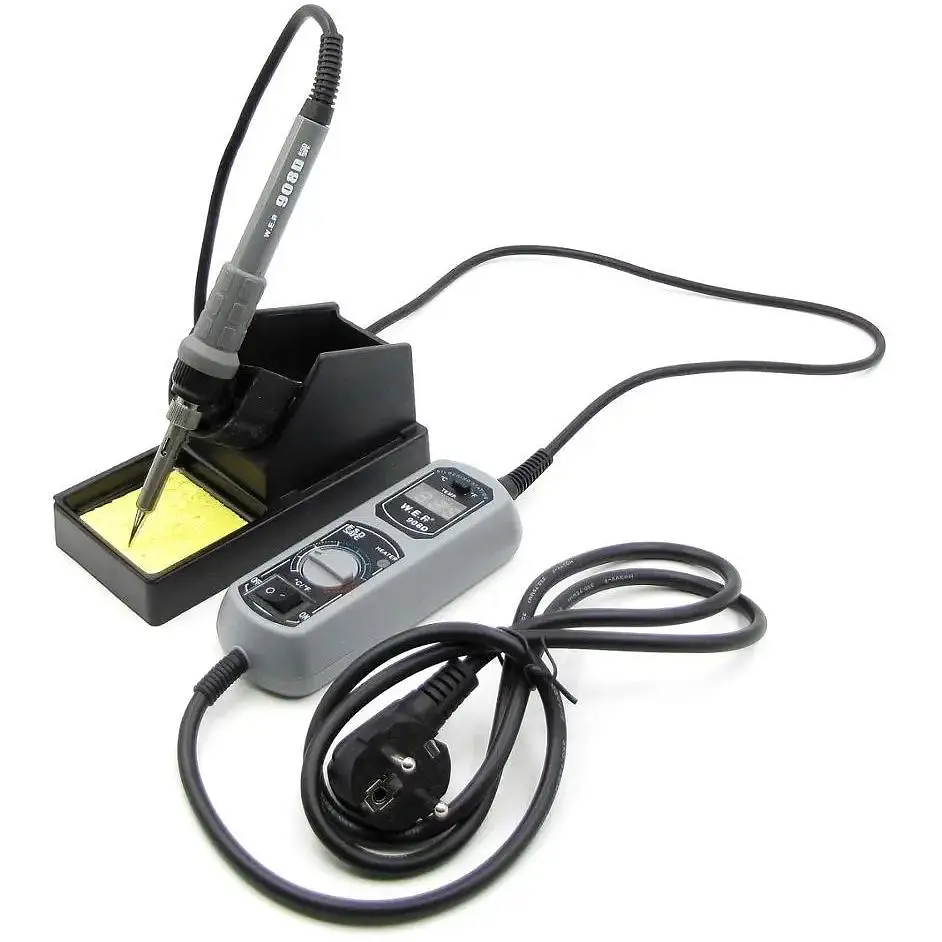 Паяльник WEP 908D с подставкой 65W, цифровая индикация, аналоговая регулировка t 200-480 гр C, жало, с портативным блоком управления - фото 2
