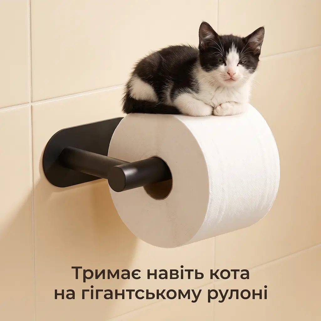Тримач для туалетного паперу, нержавіюча сталь, чорний - фото 12