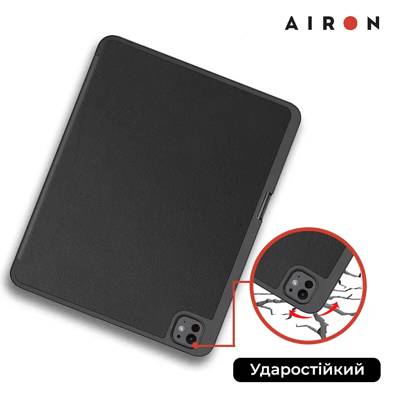 Чехол AIRON Premium SOFT для iPad Pro 13 2024 с защитной пленкой и салфеткой Black - фото 9