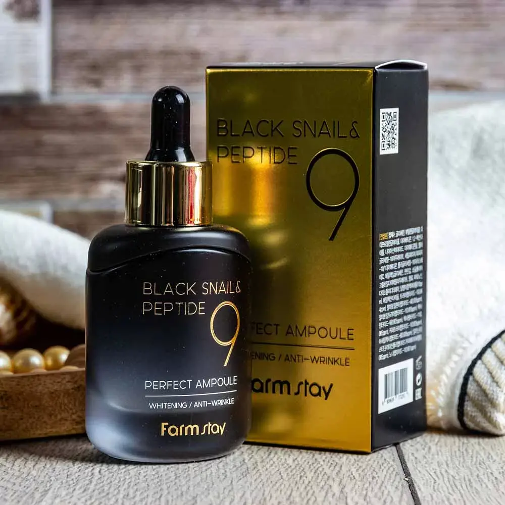 Сыворотка для лица FarmStay Black Snail & Peptide 9 Perfect Ampoule 35 мл - фото 4
