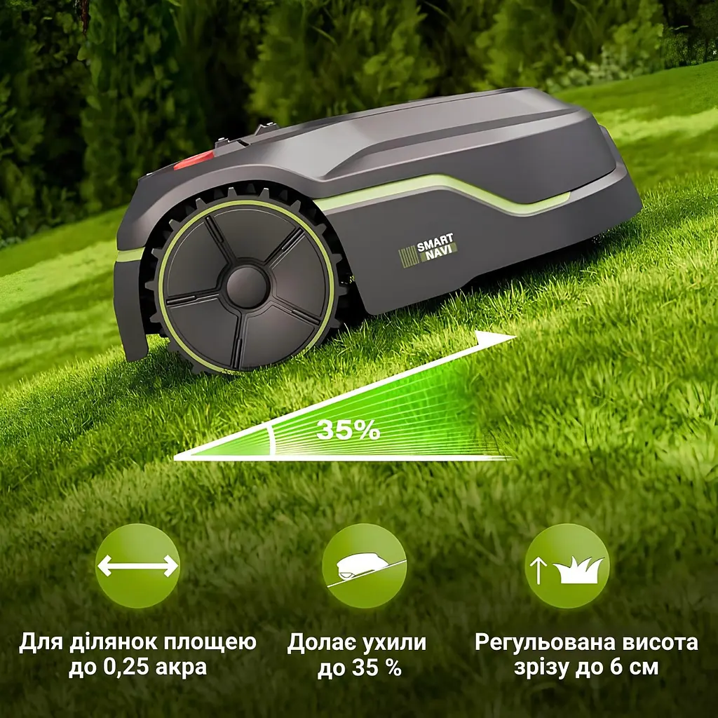 Робот-газонокосилка з GPS і автоматичною картографією, управління через додаток - фото 7