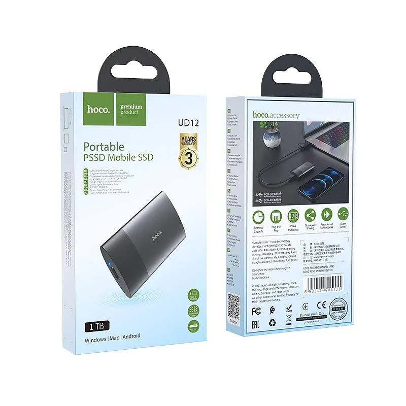 Портативный накопитель SSD – мобильный ССД – HOCO UD12 512 GB - фото 5