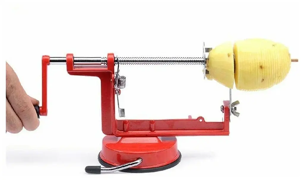 Машинка для різання картоплі спіраллю SPIRAL POTATO SLICER апарат для нарізування картоплі для чіпсів - фото 4