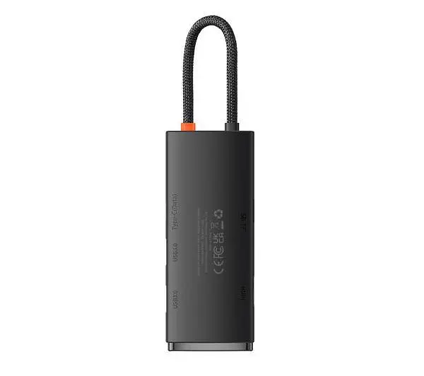 USB Хаб Baseus Lite Series 6-Port Type-C HUB Docking Station to HDXiaomi+USB3.0*2+Type-C Data+SD Black WKQX050001 - фото 3