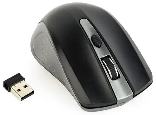 Миша Gembird MUSW-4B-04-GB бездротова, Grey/чорний, dpi:1600, USB, 2xAAА (MUSW-4B-04-GB)