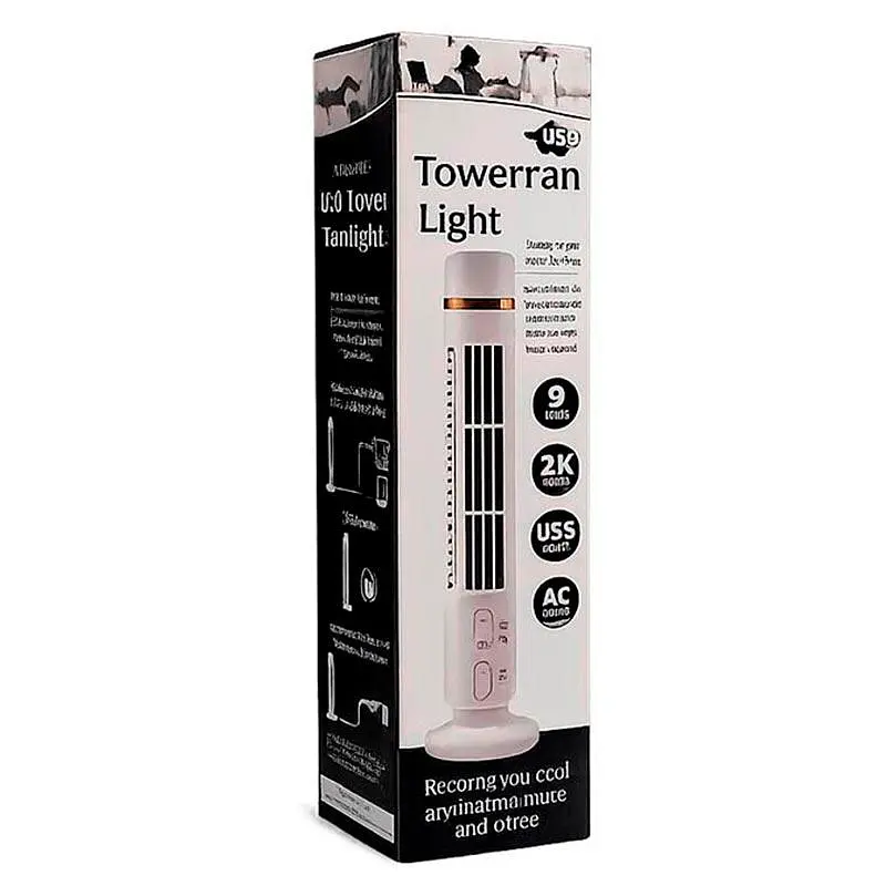 Вентилятор Bladeless Tower Fan FS-001 2 рівня LED підсвітка живлення від батарейок AAA / USB / розетки 220в AC Power| - фото 2