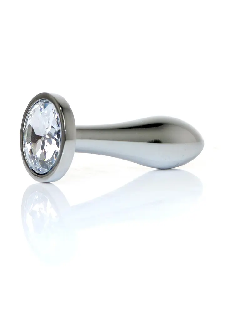 Анальна пробка - Jewellery Silver Plug Clear S - фото 3