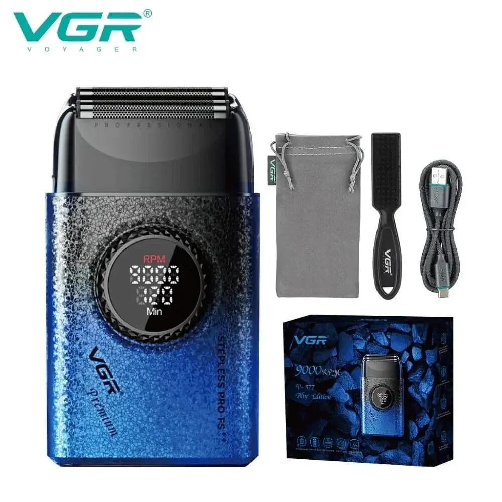 Тример для волосся VGR V-377 синій • Акумуляторна машинка для стрижки Hair Clippers V-377, шейвер для бороди, вусів та окантовки - фото 6